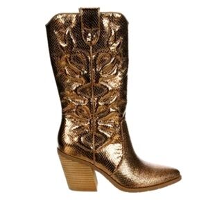Michael by Michael Shannon Faith Western Cowboy Cowgirl Boots Womens 10 Metallic
